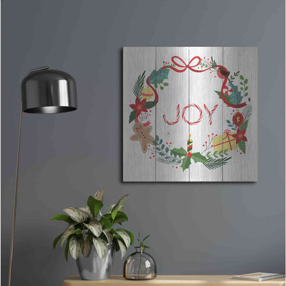 Luxe Metal Art 'Peppermint Joy' by Seven Trees Design, Metal Wall Art,24x24