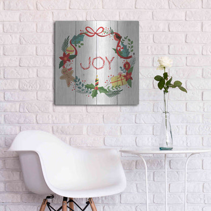 Luxe Metal Art 'Peppermint Joy' by Seven Trees Design, Metal Wall Art,24x24