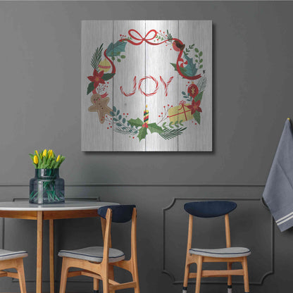 Luxe Metal Art 'Peppermint Joy' by Seven Trees Design, Metal Wall Art,36x36