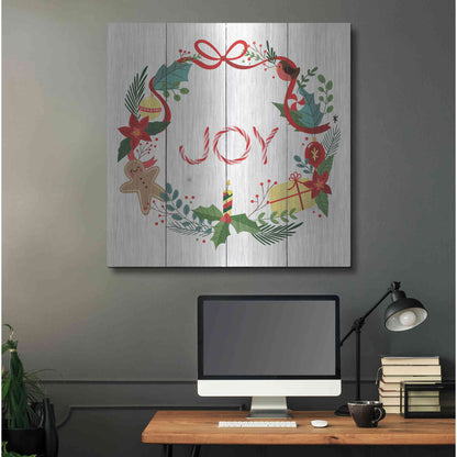 Luxe Metal Art 'Peppermint Joy' by Seven Trees Design, Metal Wall Art,36x36