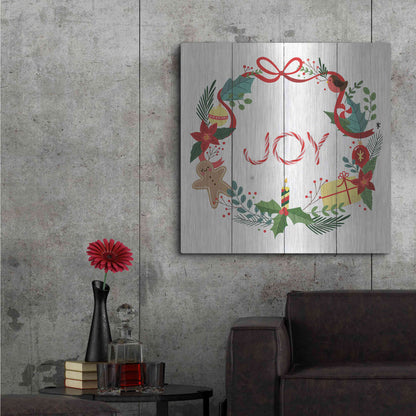 Luxe Metal Art 'Peppermint Joy' by Seven Trees Design, Metal Wall Art,36x36