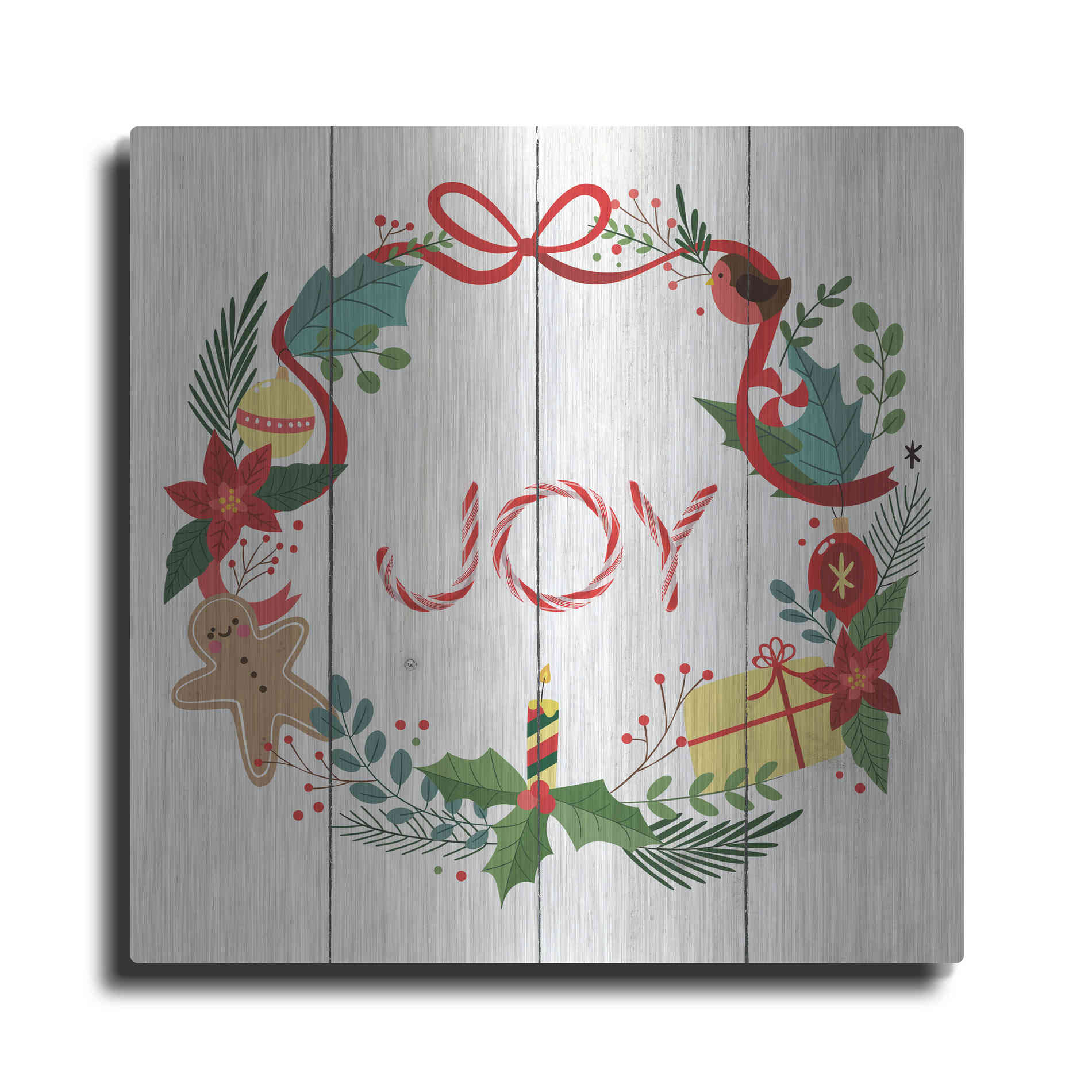 Luxe Metal Art 'Peppermint Joy' by Seven Trees Design, Metal Wall Art