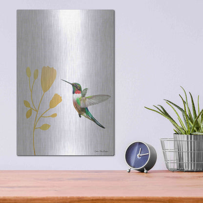 Luxe Metal Art 'Hummingbird and the Flower' by Seven Trees Design, Metal Wall Art,12x16