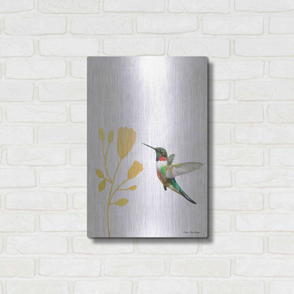 Luxe Metal Art 'Hummingbird and the Flower' by Seven Trees Design, Metal Wall Art,16x24