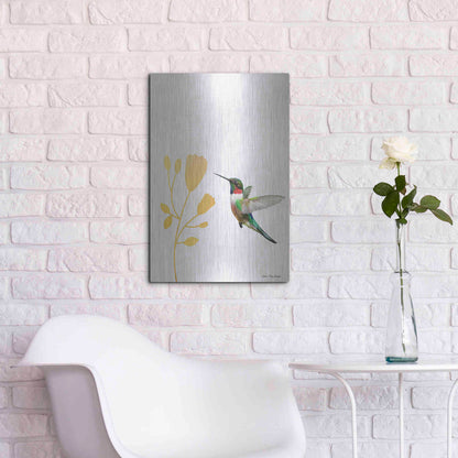 Luxe Metal Art 'Hummingbird and the Flower' by Seven Trees Design, Metal Wall Art,16x24