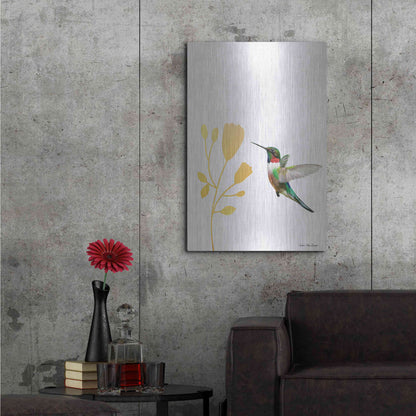 Luxe Metal Art 'Hummingbird and the Flower' by Seven Trees Design, Metal Wall Art,24x36