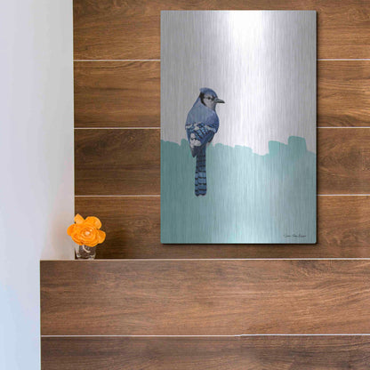 Luxe Metal Art 'Bird on Blue' by Seven Trees Design, Metal Wall Art,12x16