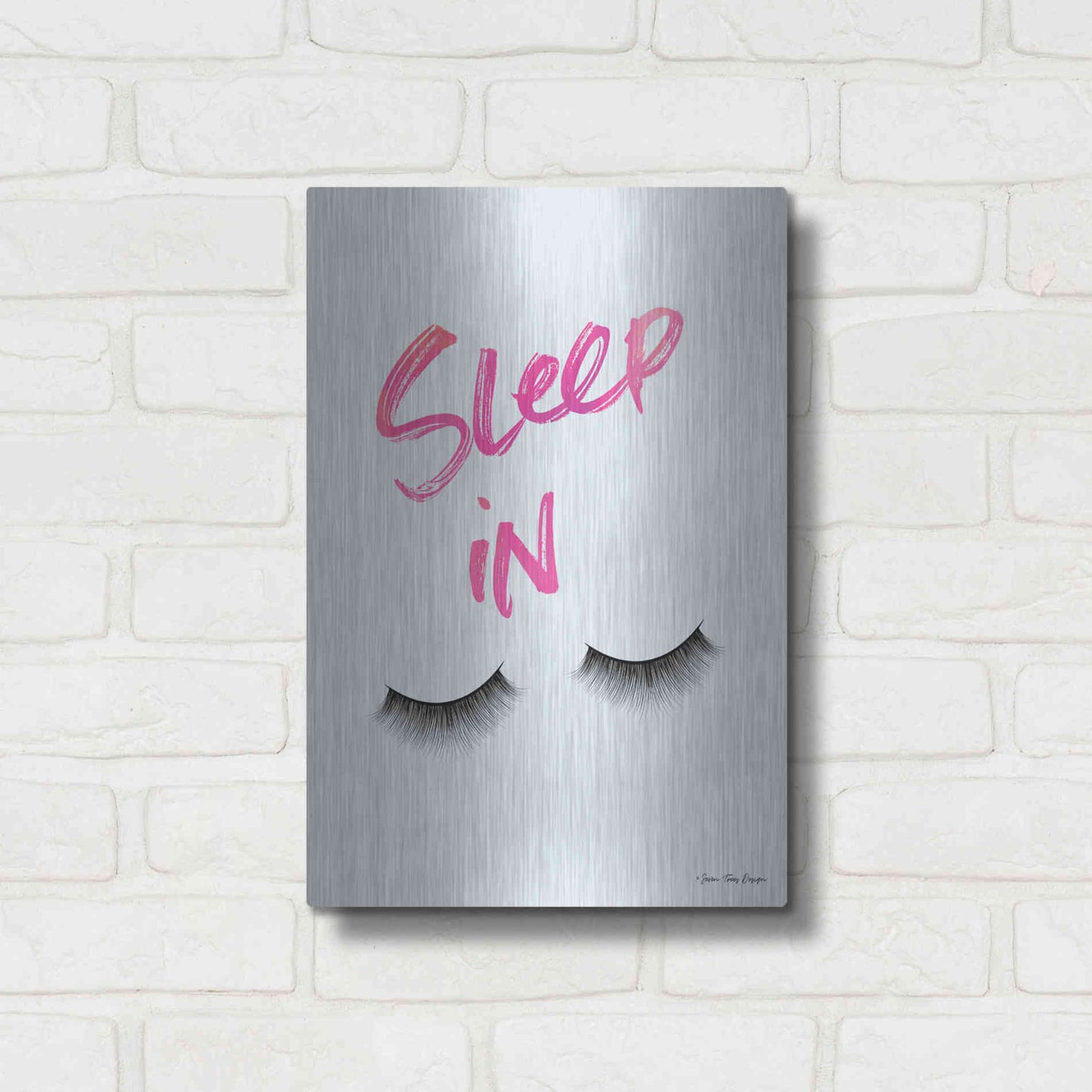 Luxe Metal Art 'Sleep In' by Seven Trees Design, Metal Wall Art,12x16