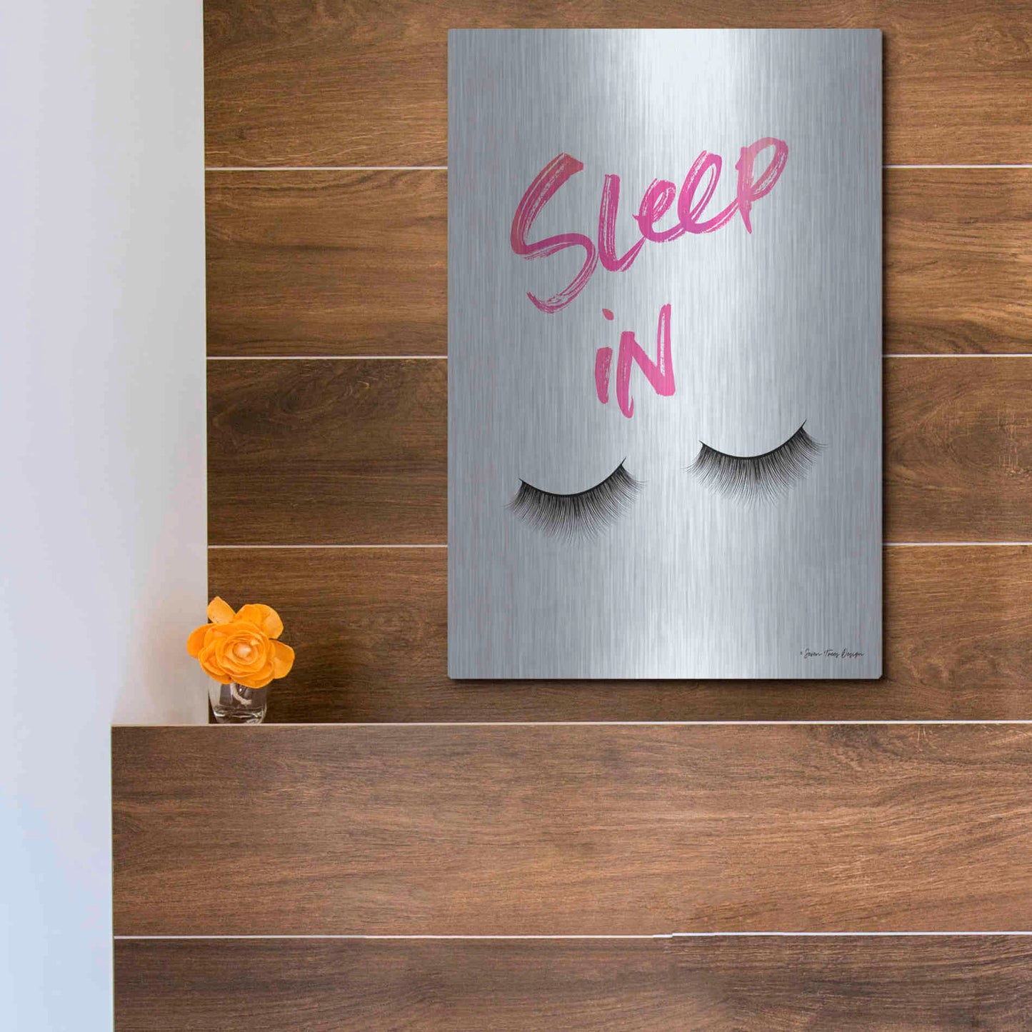 Luxe Metal Art 'Sleep In' by Seven Trees Design, Metal Wall Art,12x16