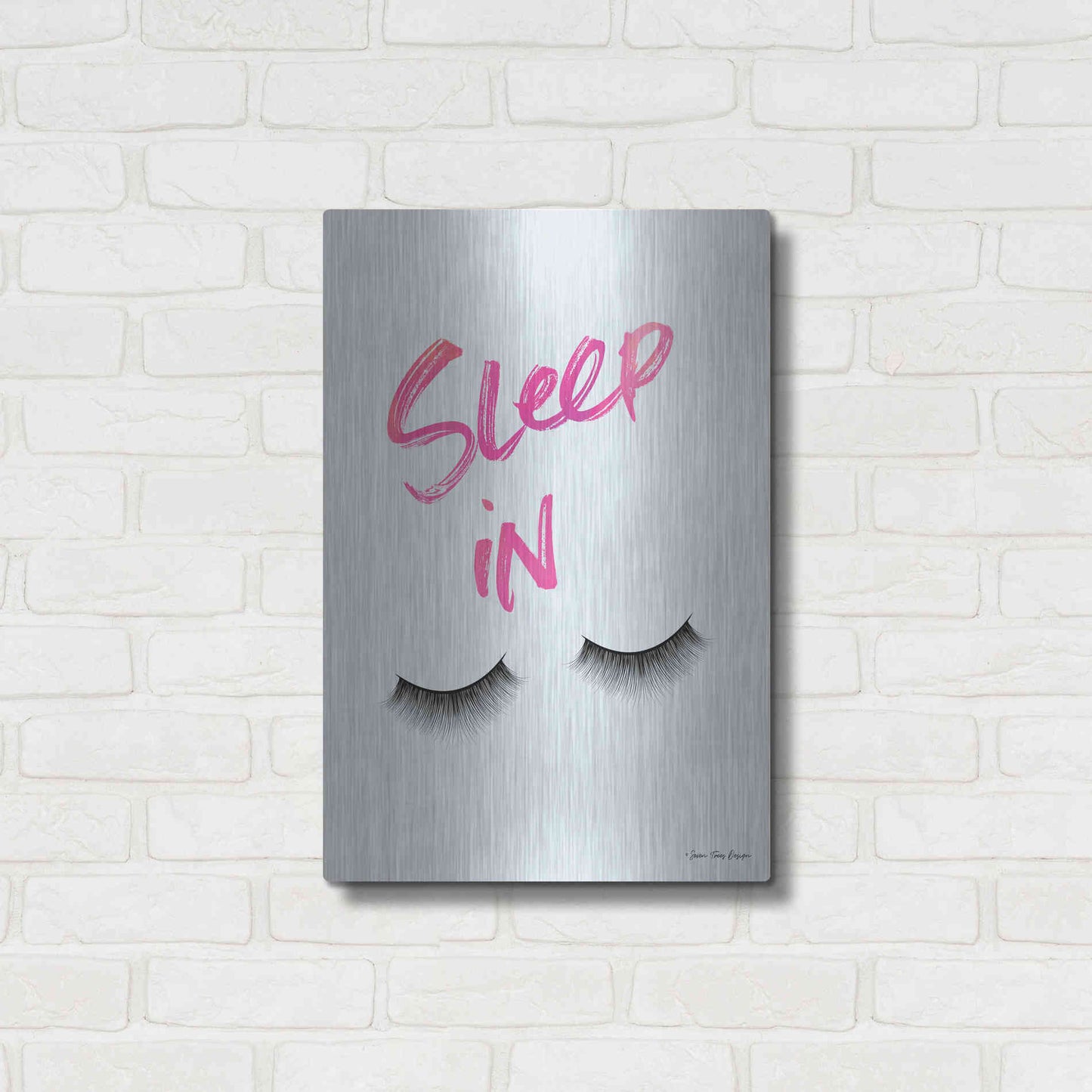 Luxe Metal Art 'Sleep In' by Seven Trees Design, Metal Wall Art,16x24