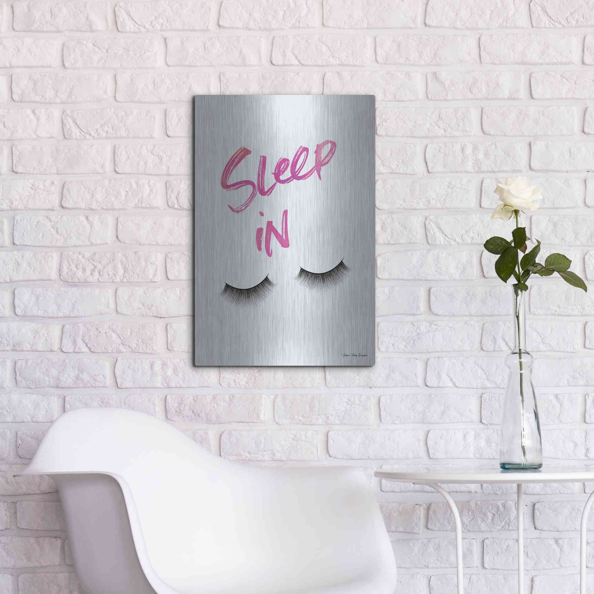 Luxe Metal Art 'Sleep In' by Seven Trees Design, Metal Wall Art,16x24