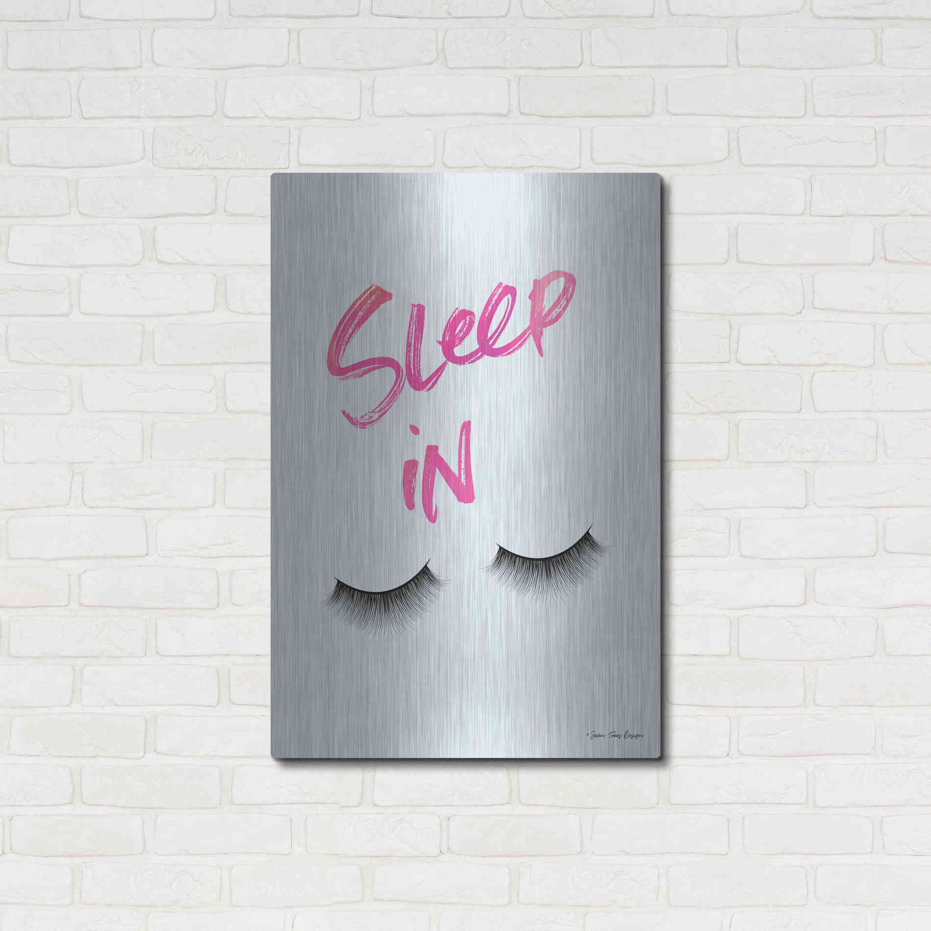 Luxe Metal Art 'Sleep In' by Seven Trees Design, Metal Wall Art,24x36