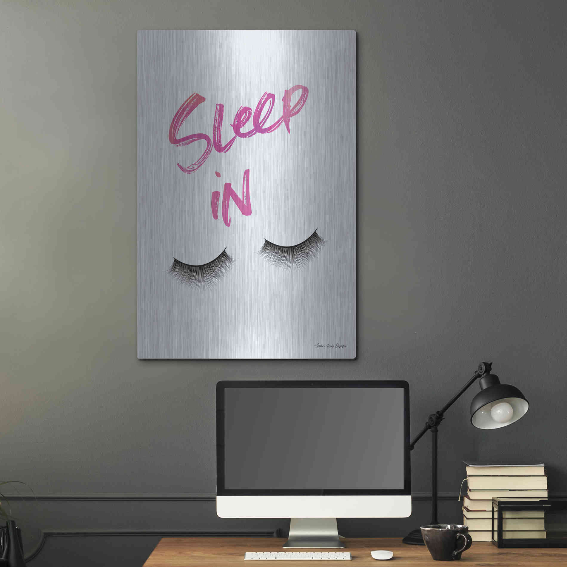 Luxe Metal Art 'Sleep In' by Seven Trees Design, Metal Wall Art,24x36