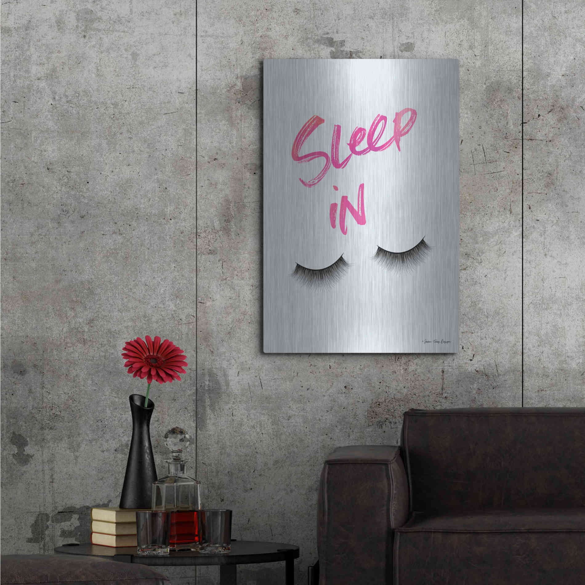 Luxe Metal Art 'Sleep In' by Seven Trees Design, Metal Wall Art,24x36