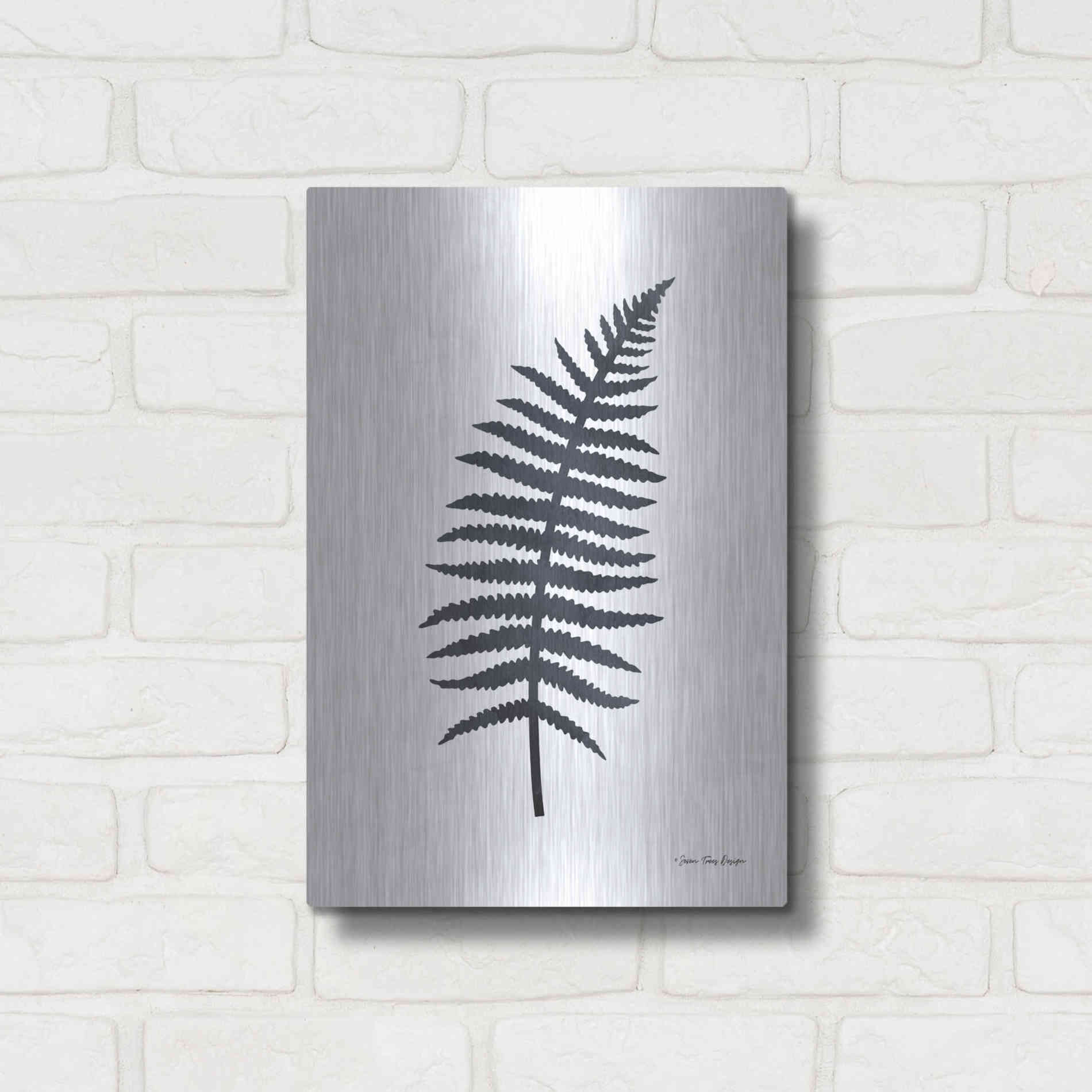 Luxe Metal Art 'Watercolor Black Plant I' by Seven Trees Design, Metal Wall Art,12x16