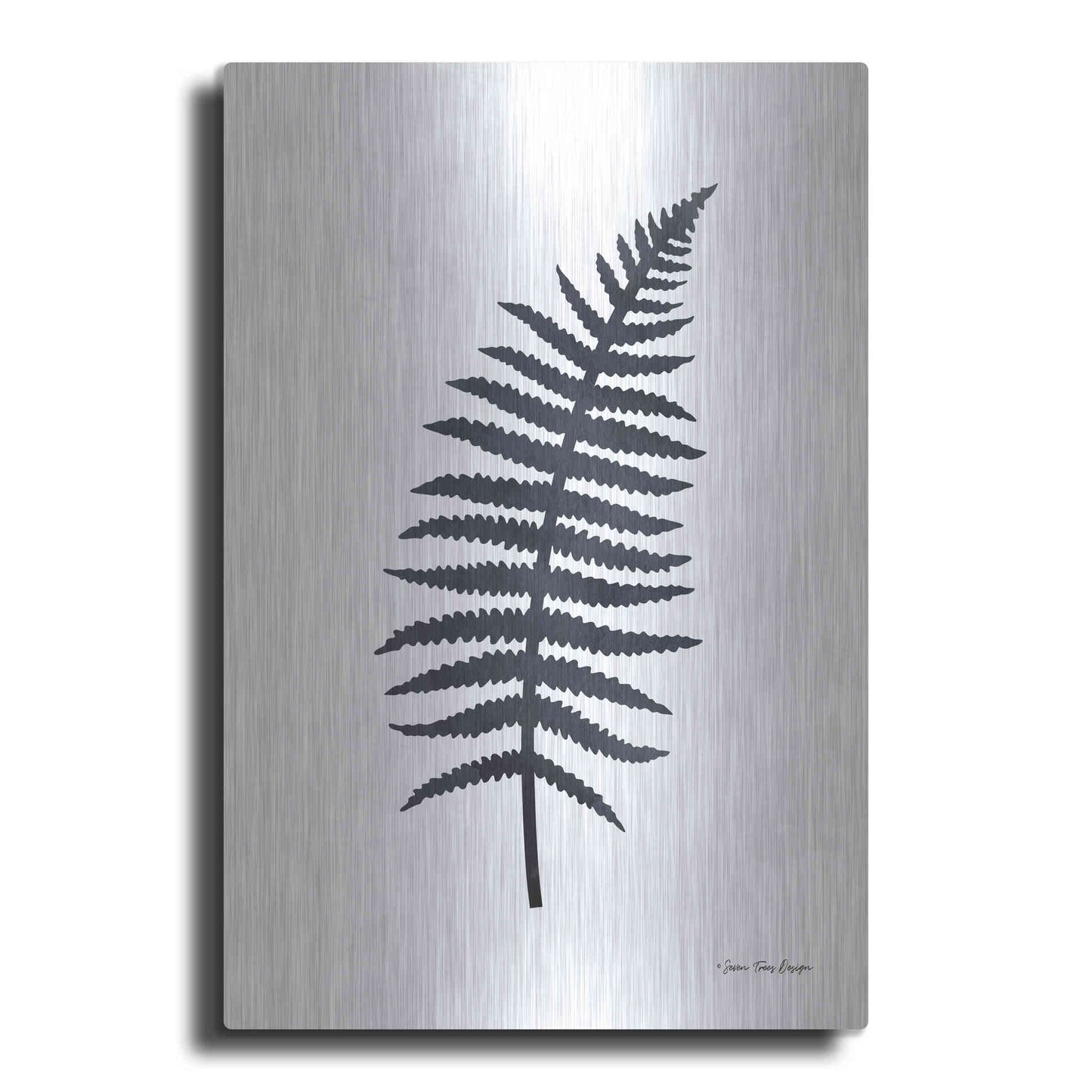 Luxe Metal Art 'Watercolor Black Plant I' by Seven Trees Design, Metal Wall Art