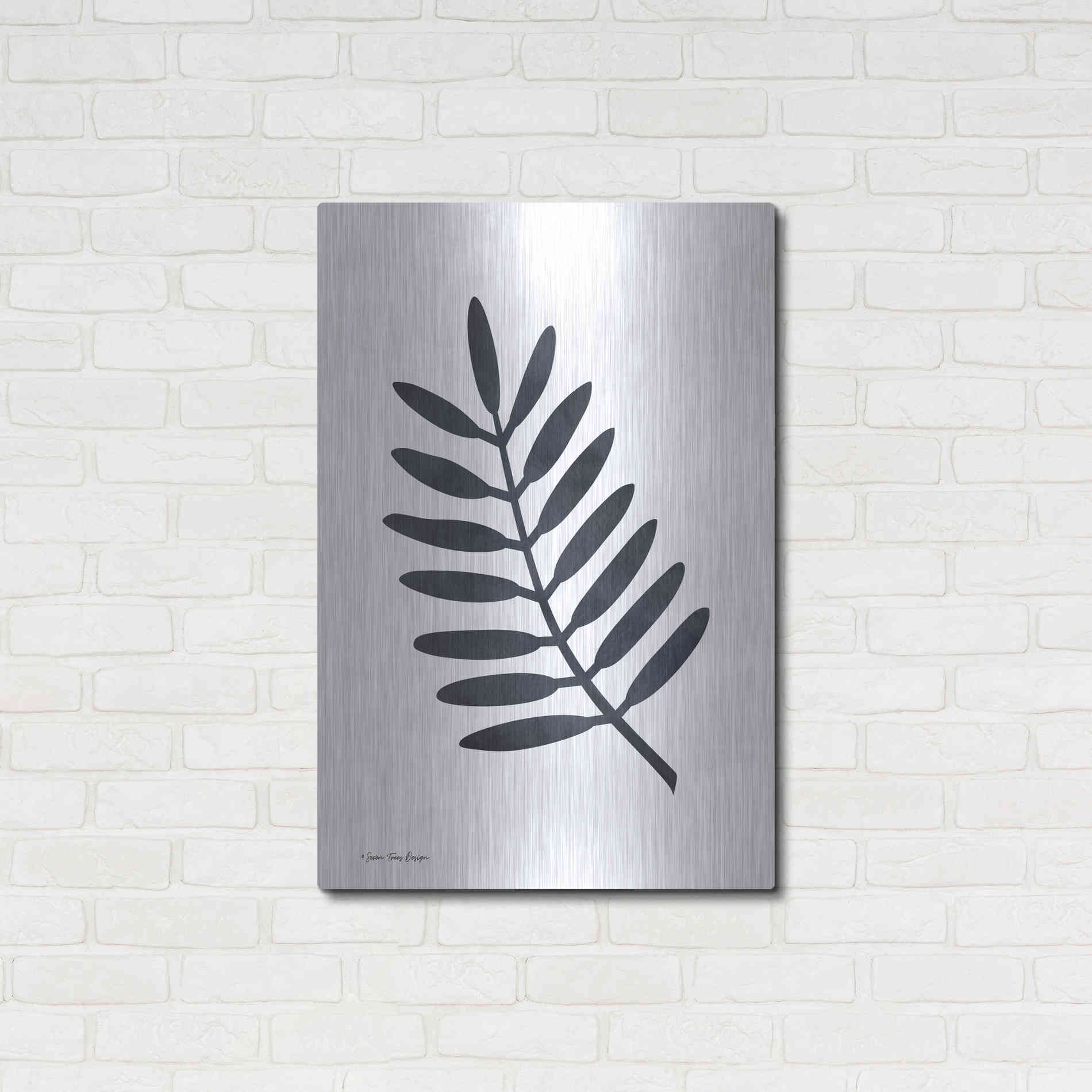 Luxe Metal Art 'Watercolor Black Plant II' by Seven Trees Design, Metal Wall Art,24x36