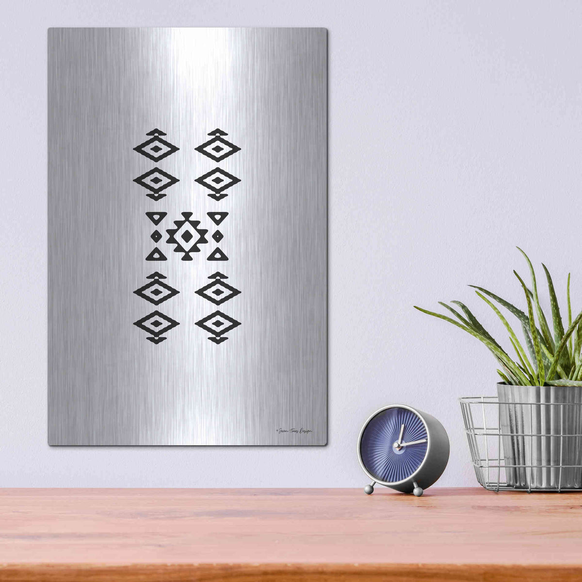 Luxe Metal Art 'Aztec Art I' by Seven Trees Design, Metal Wall Art,12x16