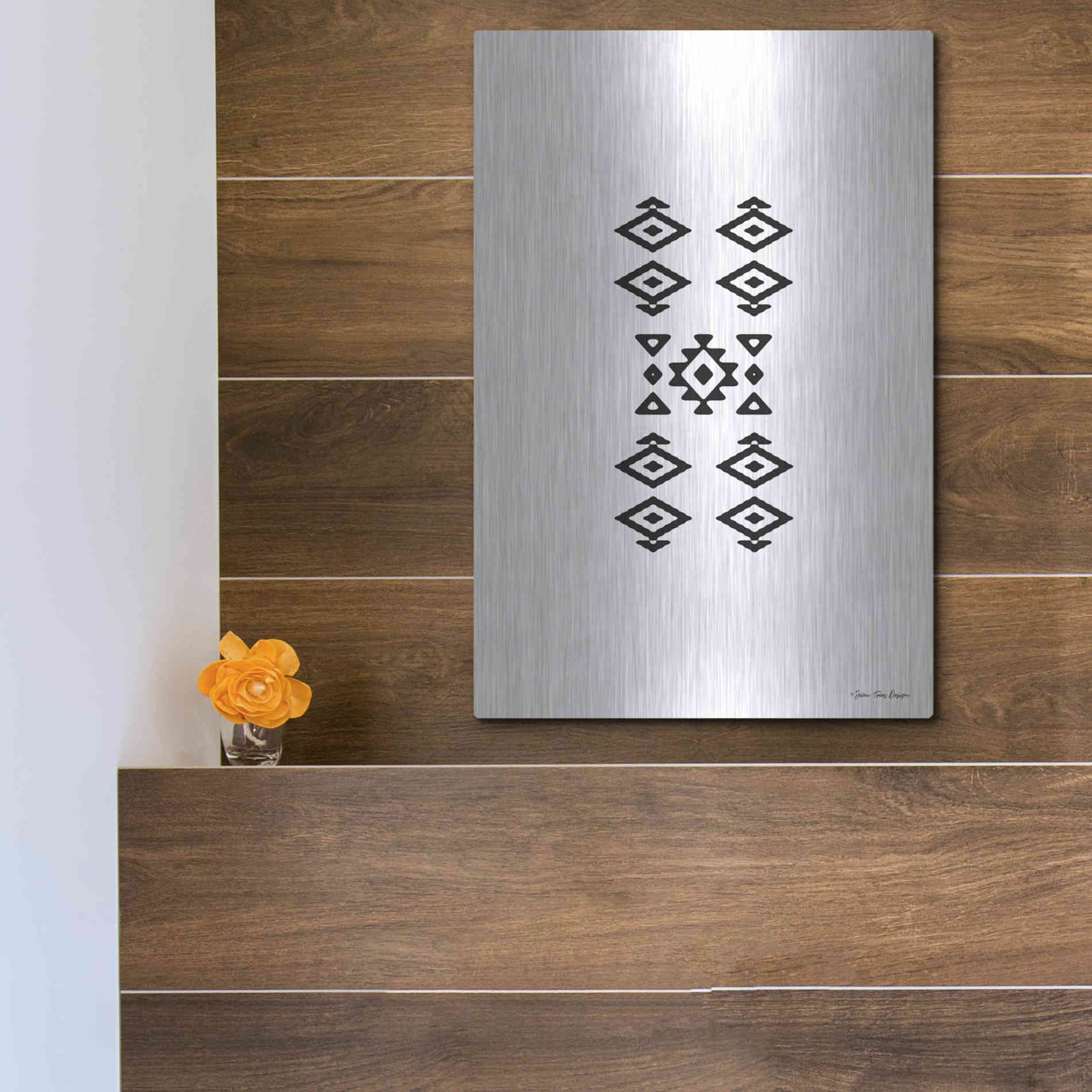 Luxe Metal Art 'Aztec Art I' by Seven Trees Design, Metal Wall Art,12x16