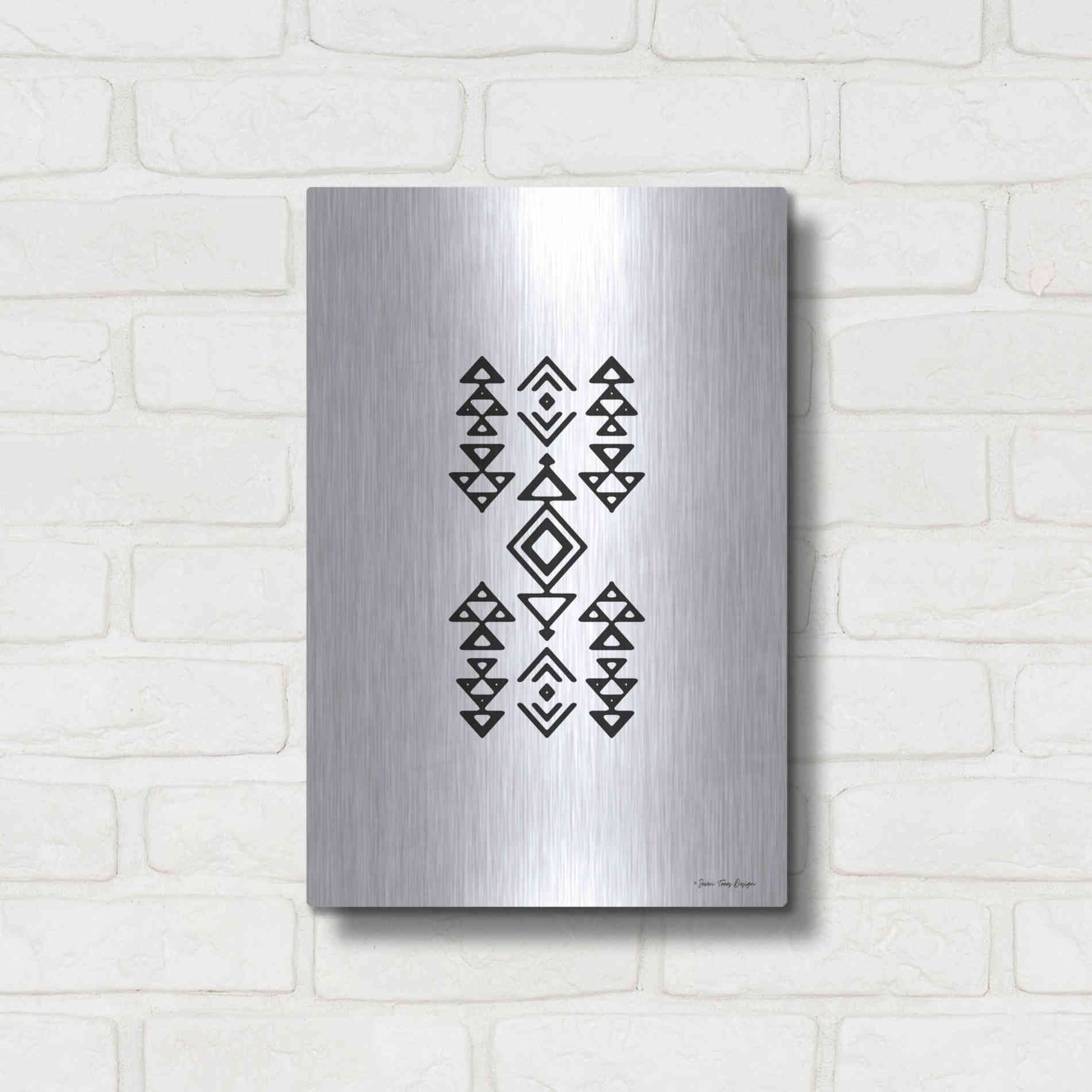 Luxe Metal Art 'Aztec Art II' by Seven Trees Design, Metal Wall Art,12x16