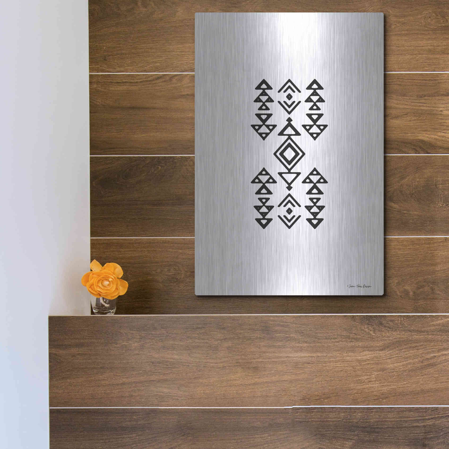 Luxe Metal Art 'Aztec Art II' by Seven Trees Design, Metal Wall Art,12x16