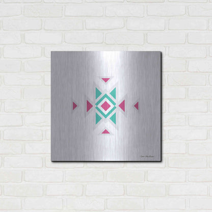 Luxe Metal Art 'Watercolor Aztec Art I' by Seven Trees Design, Metal Wall Art,24x24