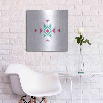 Luxe Metal Art 'Watercolor Aztec Art I' by Seven Trees Design, Metal Wall Art,24x24