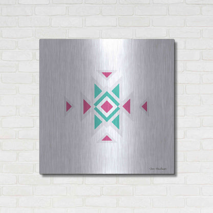 Luxe Metal Art 'Watercolor Aztec Art I' by Seven Trees Design, Metal Wall Art,36x36