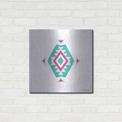 Luxe Metal Art 'Watercolor Aztec Art II' by Seven Trees Design, Metal Wall Art,24x24