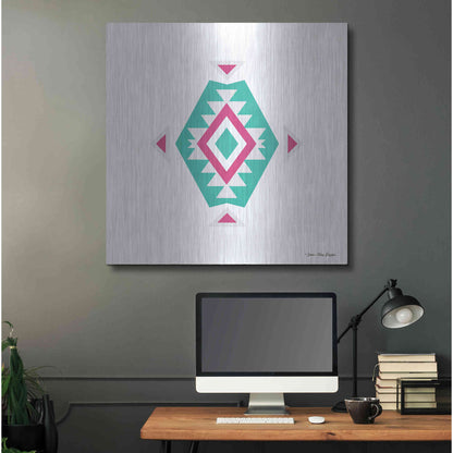 Luxe Metal Art 'Watercolor Aztec Art II' by Seven Trees Design, Metal Wall Art,36x36