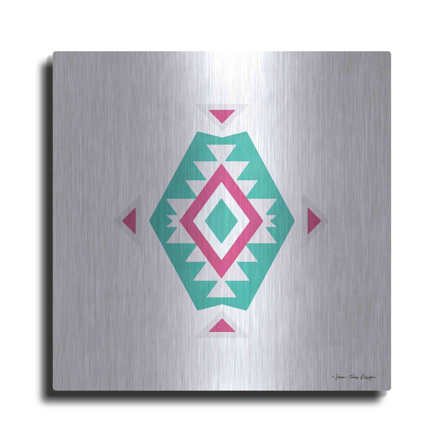 Luxe Metal Art 'Watercolor Aztec Art II' by Seven Trees Design, Metal Wall Art