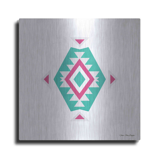 Luxe Metal Art 'Watercolor Aztec Art II' by Seven Trees Design, Metal Wall Art