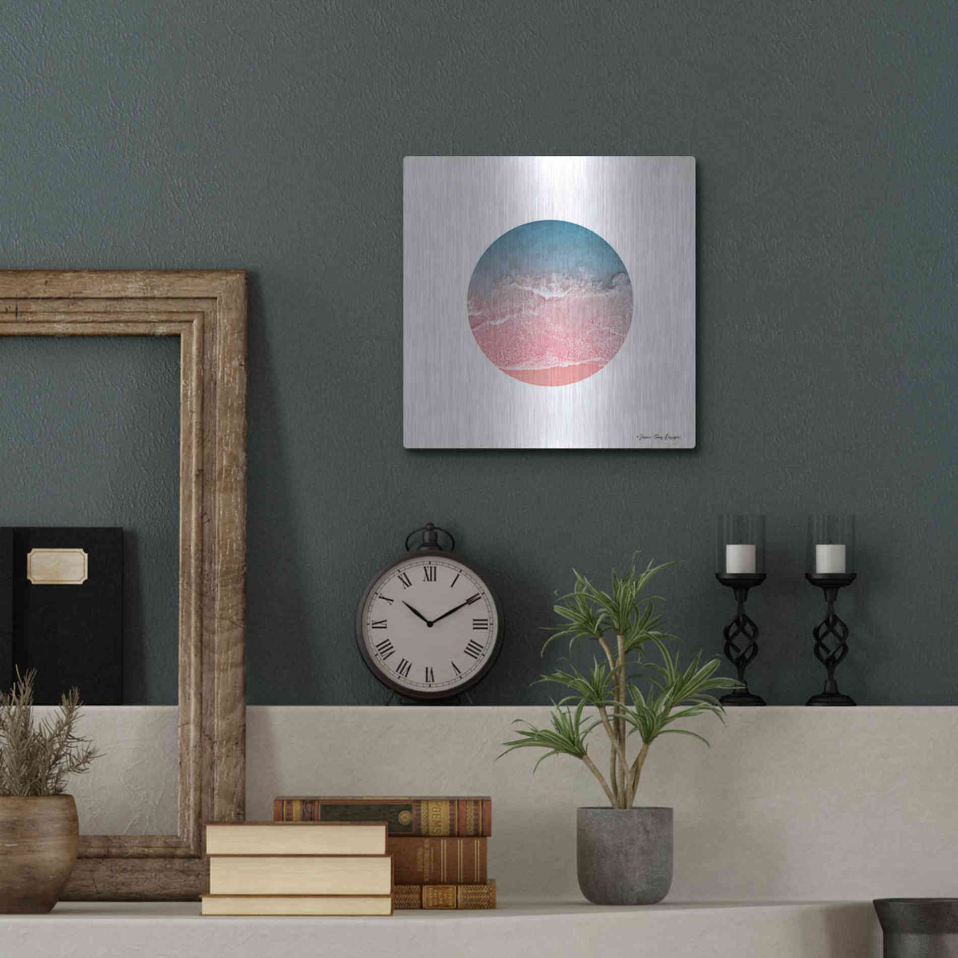 Luxe Metal Art 'Ocean Circle' by Seven Trees Design, Metal Wall Art,12x12