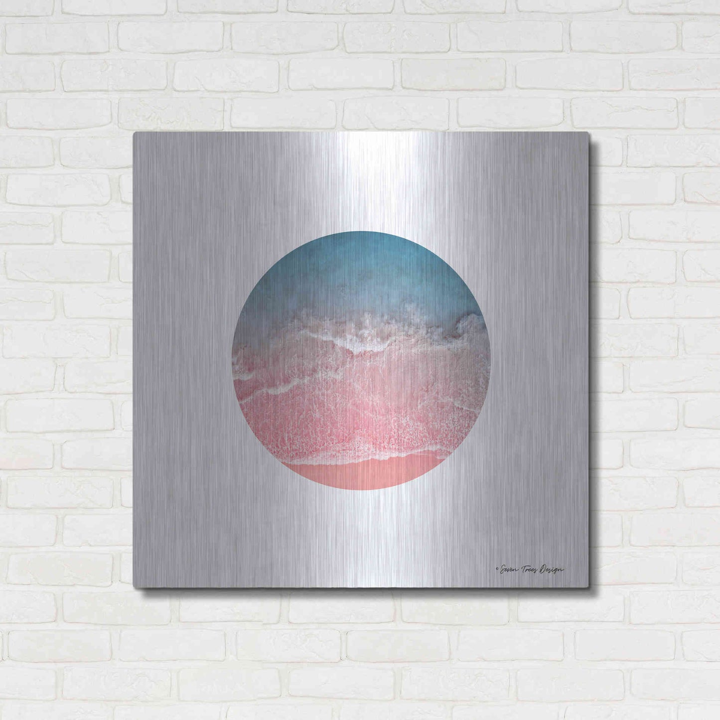 Luxe Metal Art 'Ocean Circle' by Seven Trees Design, Metal Wall Art,36x36