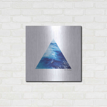 Luxe Metal Art 'Ocean Triangle' by Seven Trees Design, Metal Wall Art,24x24