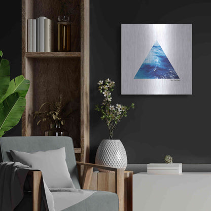 Luxe Metal Art 'Ocean Triangle' by Seven Trees Design, Metal Wall Art,24x24