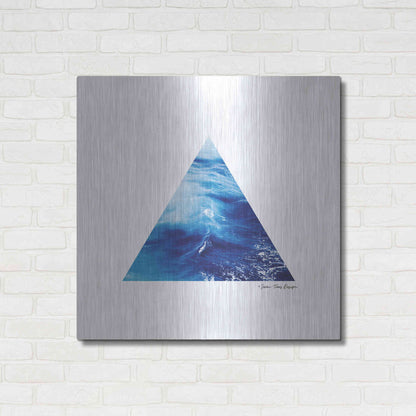 Luxe Metal Art 'Ocean Triangle' by Seven Trees Design, Metal Wall Art,36x36