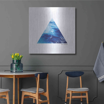 Luxe Metal Art 'Ocean Triangle' by Seven Trees Design, Metal Wall Art,36x36