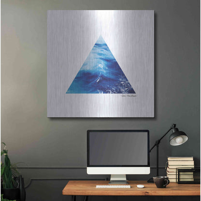 Luxe Metal Art 'Ocean Triangle' by Seven Trees Design, Metal Wall Art,36x36