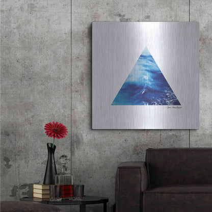 Luxe Metal Art 'Ocean Triangle' by Seven Trees Design, Metal Wall Art,36x36