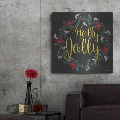 Luxe Metal Art 'Holly Jolly Wreath' by Seven Trees Design, Metal Wall Art,36x36