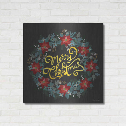 Luxe Metal Art 'Merry Christmas Wreath' by Seven Trees Design, Metal Wall Art,36x36