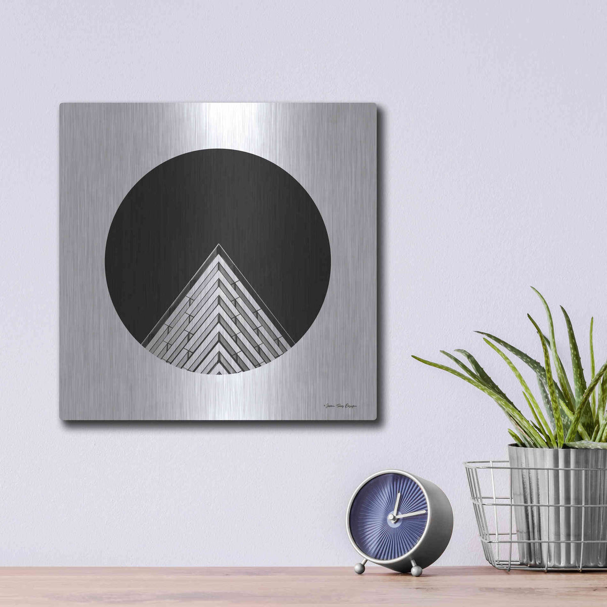 Luxe Metal Art 'Triangular Architecture' by Seven Trees Design, Metal Wall Art,12x12