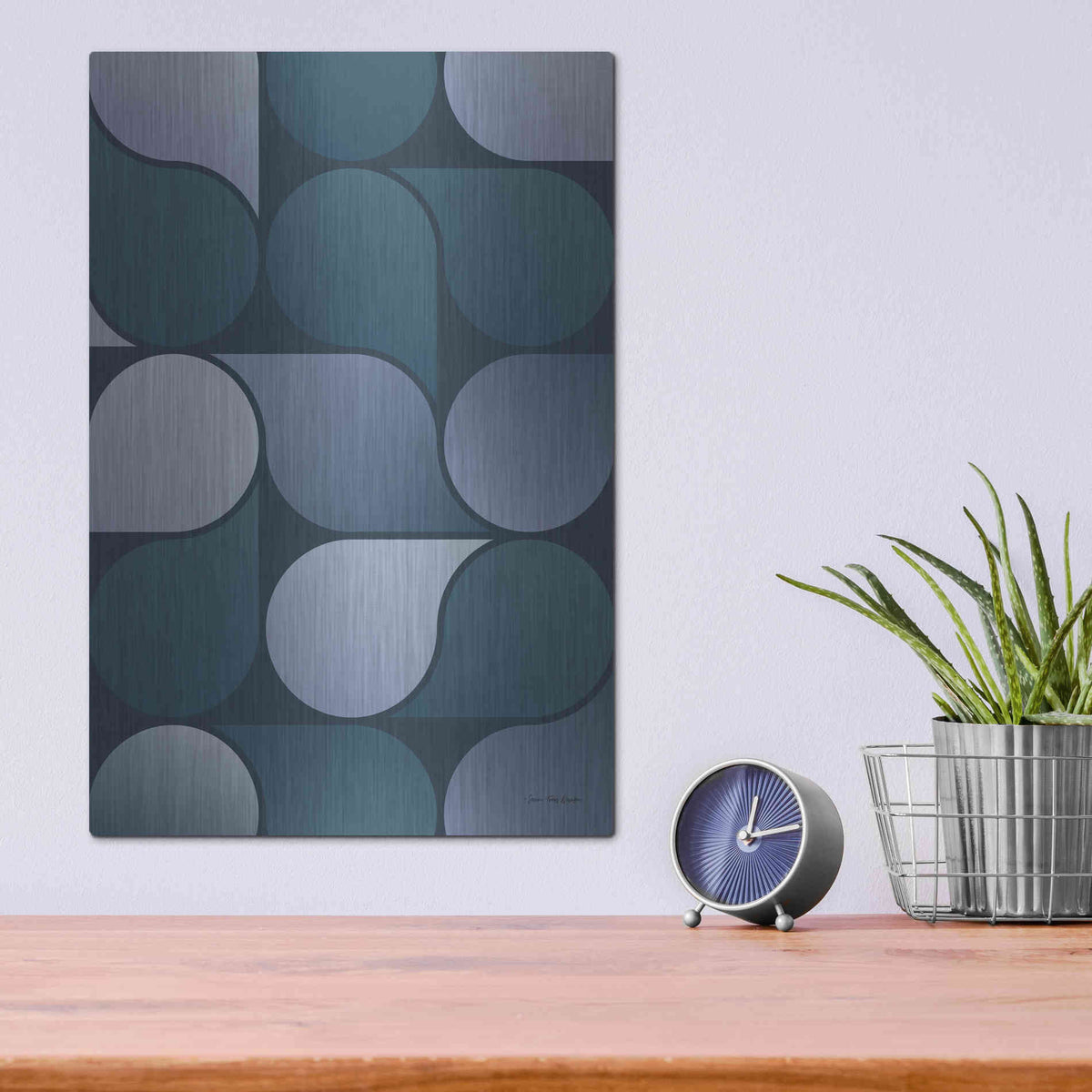 Luxe Metal Art 'Geometric Loop' by Seven Trees Design, Metal Wall Art,12x16