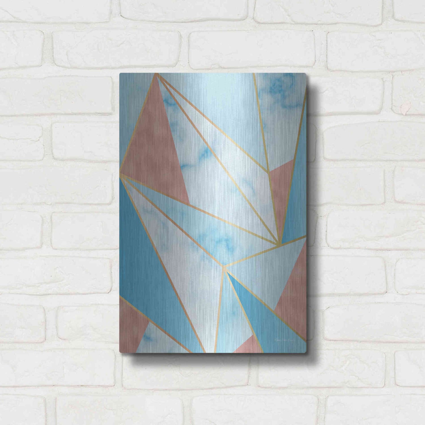 Luxe Metal Art 'Geometric Sky' by Seven Trees Design, Metal Wall Art,12x16