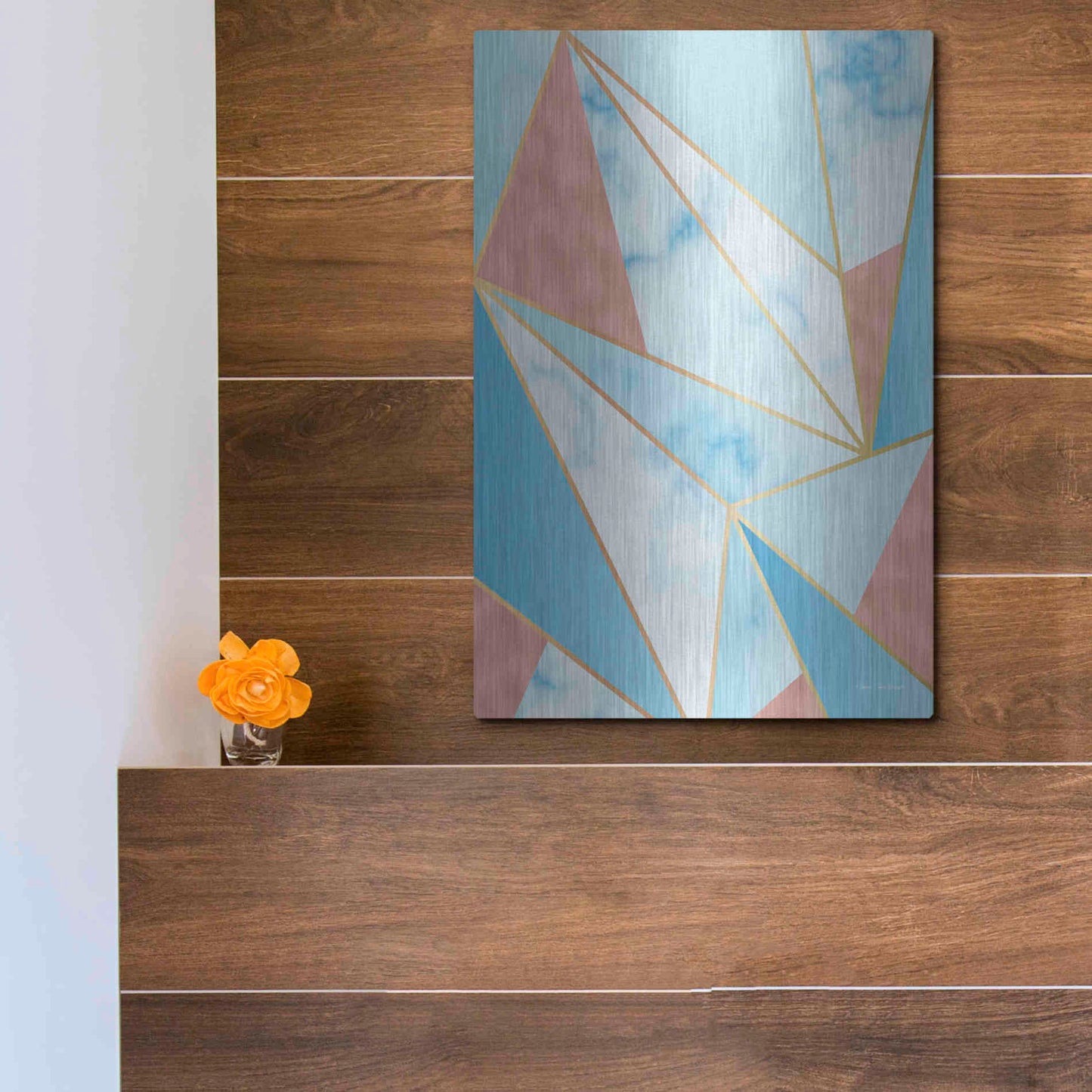 Luxe Metal Art 'Geometric Sky' by Seven Trees Design, Metal Wall Art,12x16