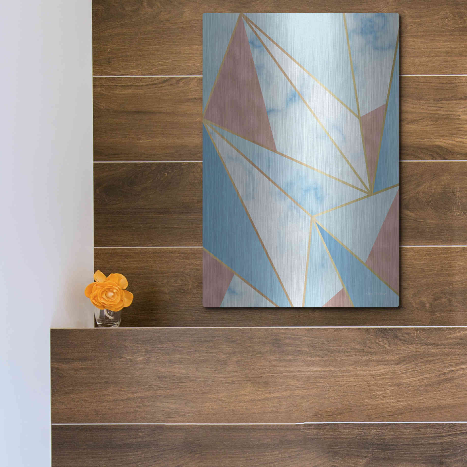 Luxe Metal Art 'Geometric Sky' by Seven Trees Design, Metal Wall Art,12x16