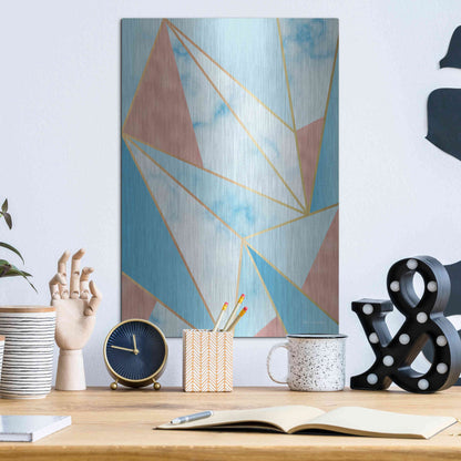Luxe Metal Art 'Geometric Sky' by Seven Trees Design, Metal Wall Art,12x16