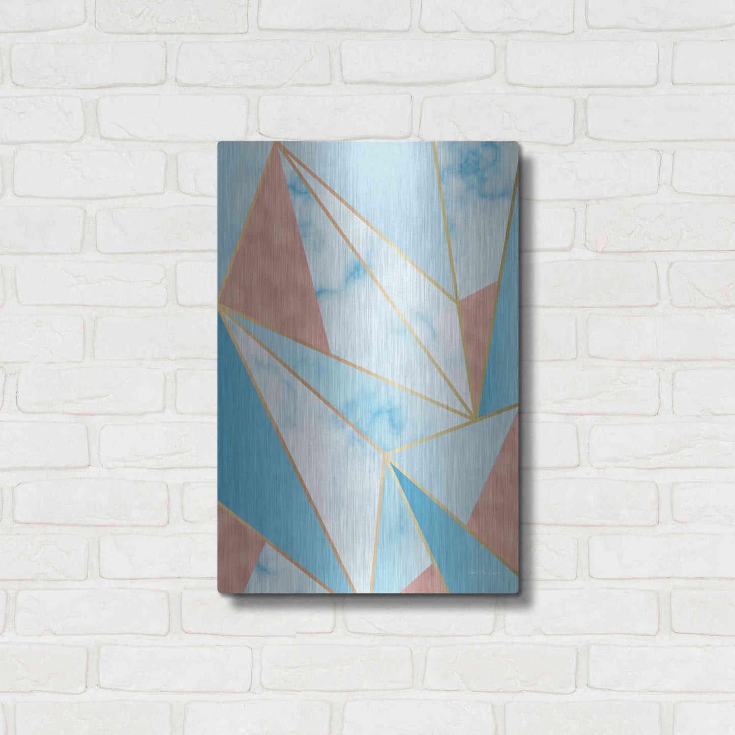 Luxe Metal Art 'Geometric Sky' by Seven Trees Design, Metal Wall Art,16x24