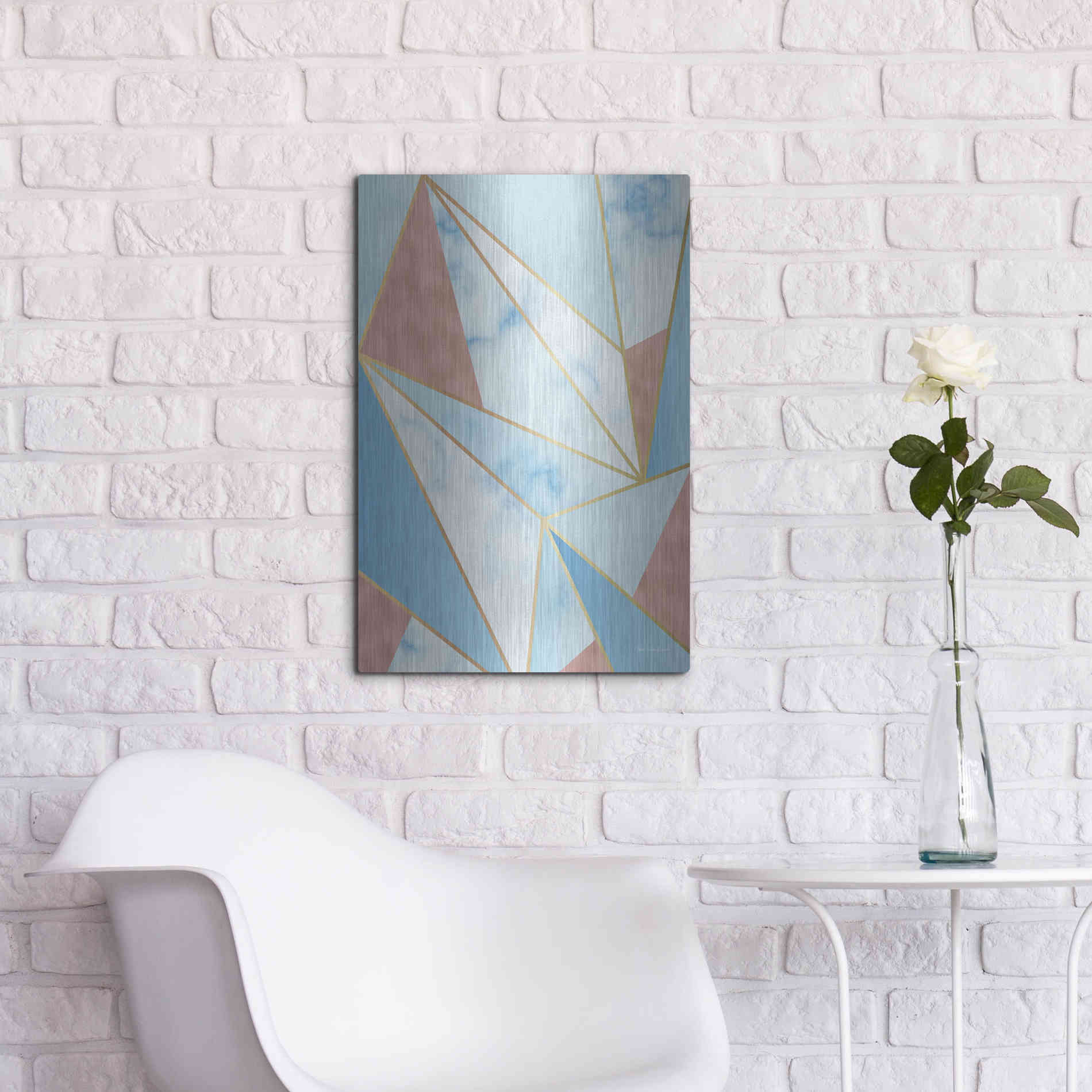 Luxe Metal Art 'Geometric Sky' by Seven Trees Design, Metal Wall Art,16x24